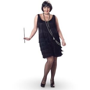 1920s Fashion Flapper Black Fringe Dress from California Costume Collections